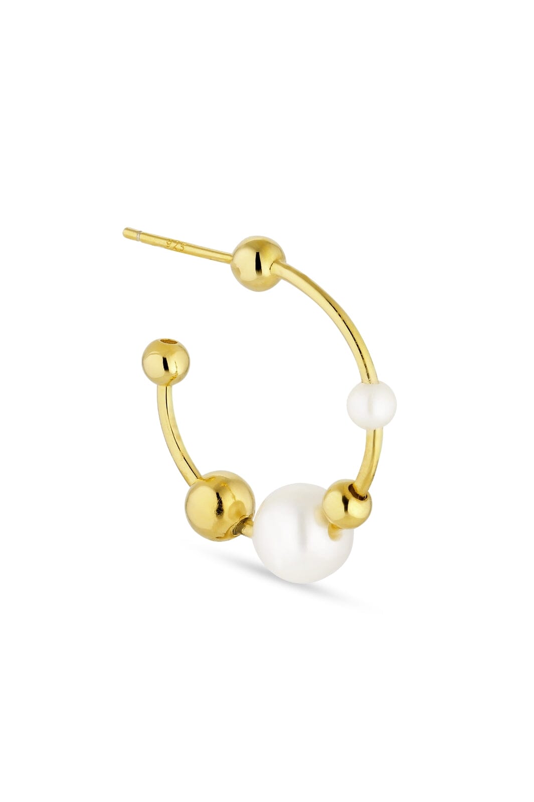 Jane Kønig - Atomic Pearl Hoop - Forgyldt
