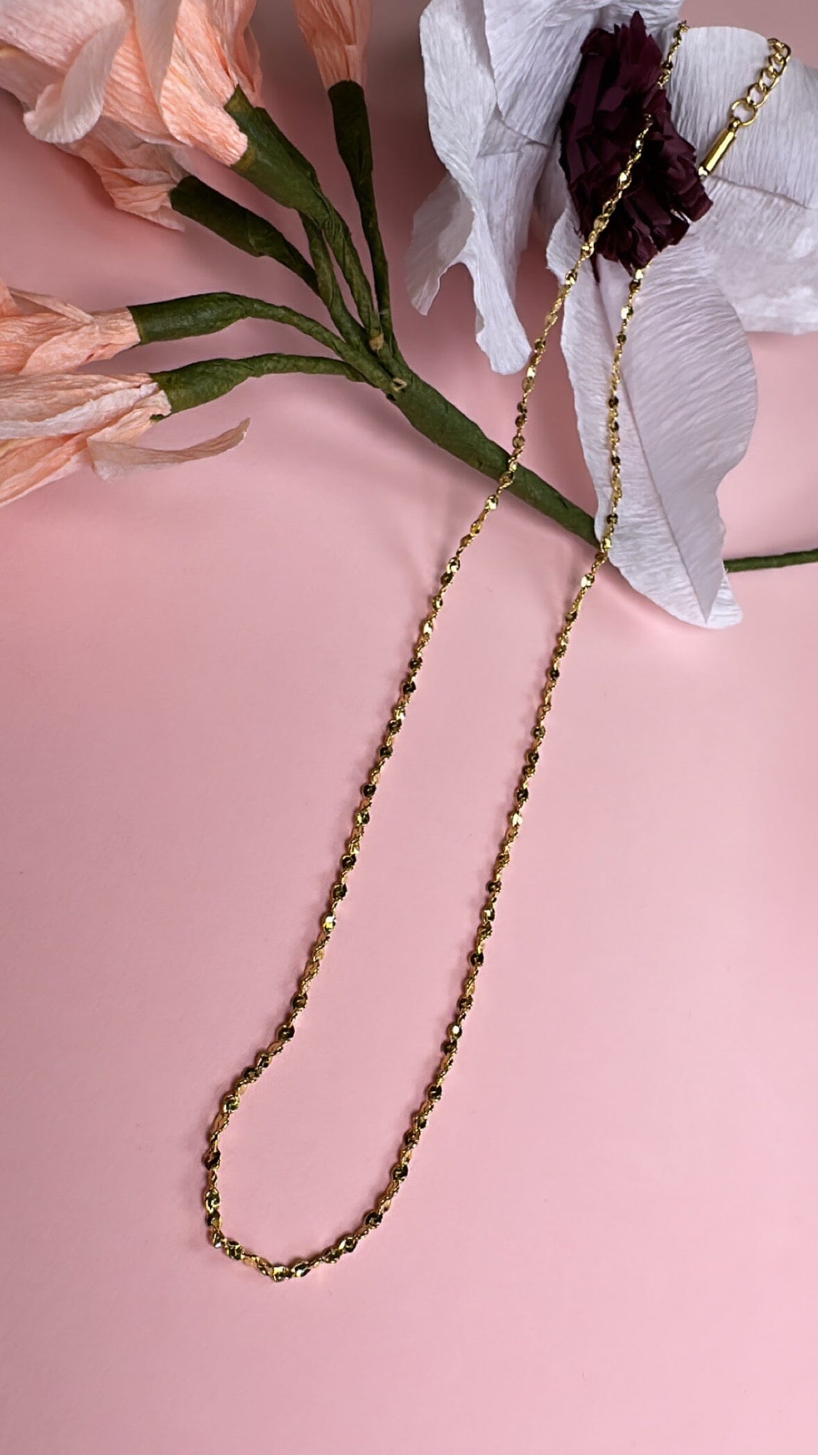 Mellow Moon - Twisted Ball Necklace - Forgyldt
