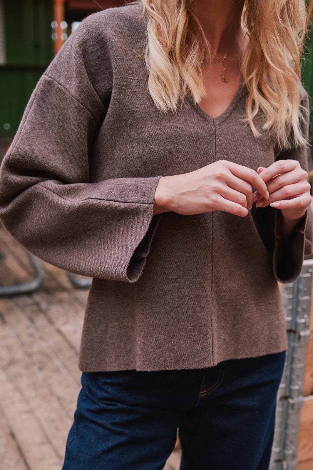 Neo Noir - Linda Knit Blouse - Mocca