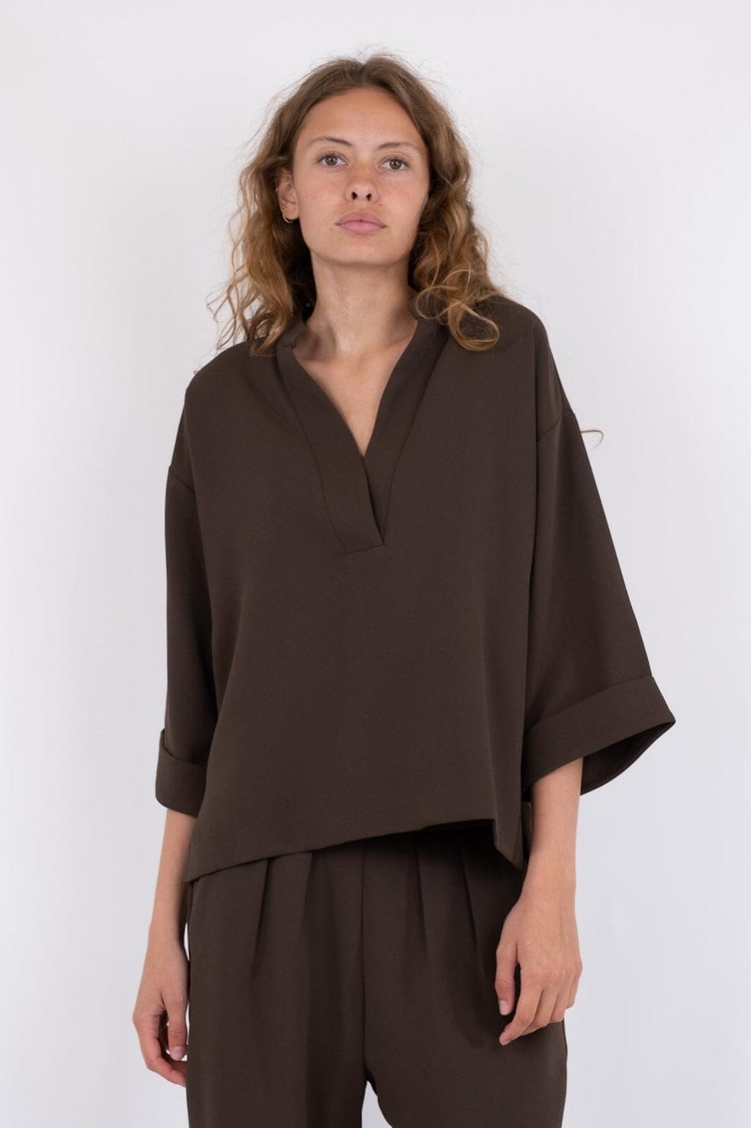 Neo Noir - Luma Crepe Blouse - Brown