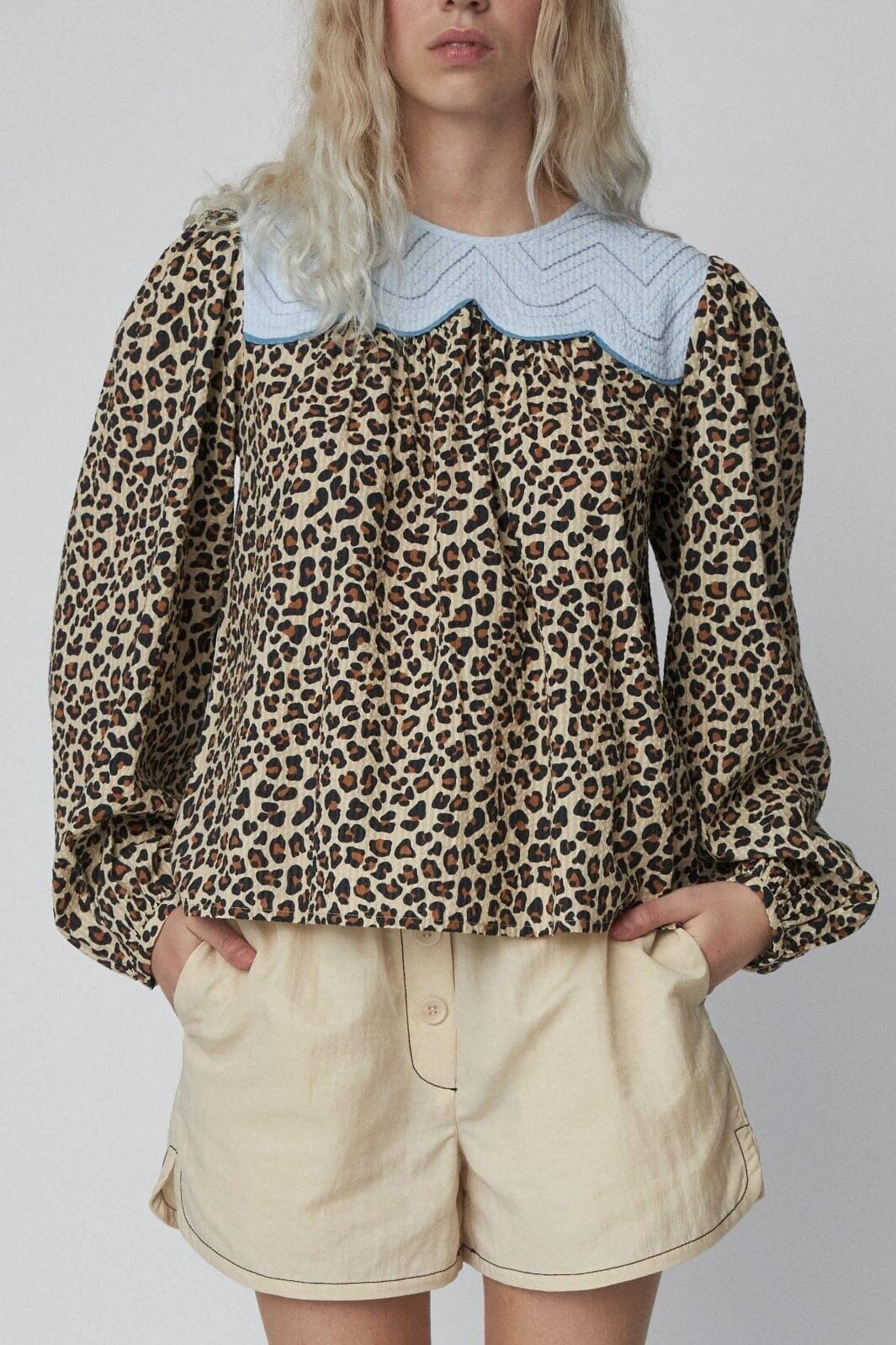 Stella Nova - Leopard Blouse With Embroidery - 081 Leopard