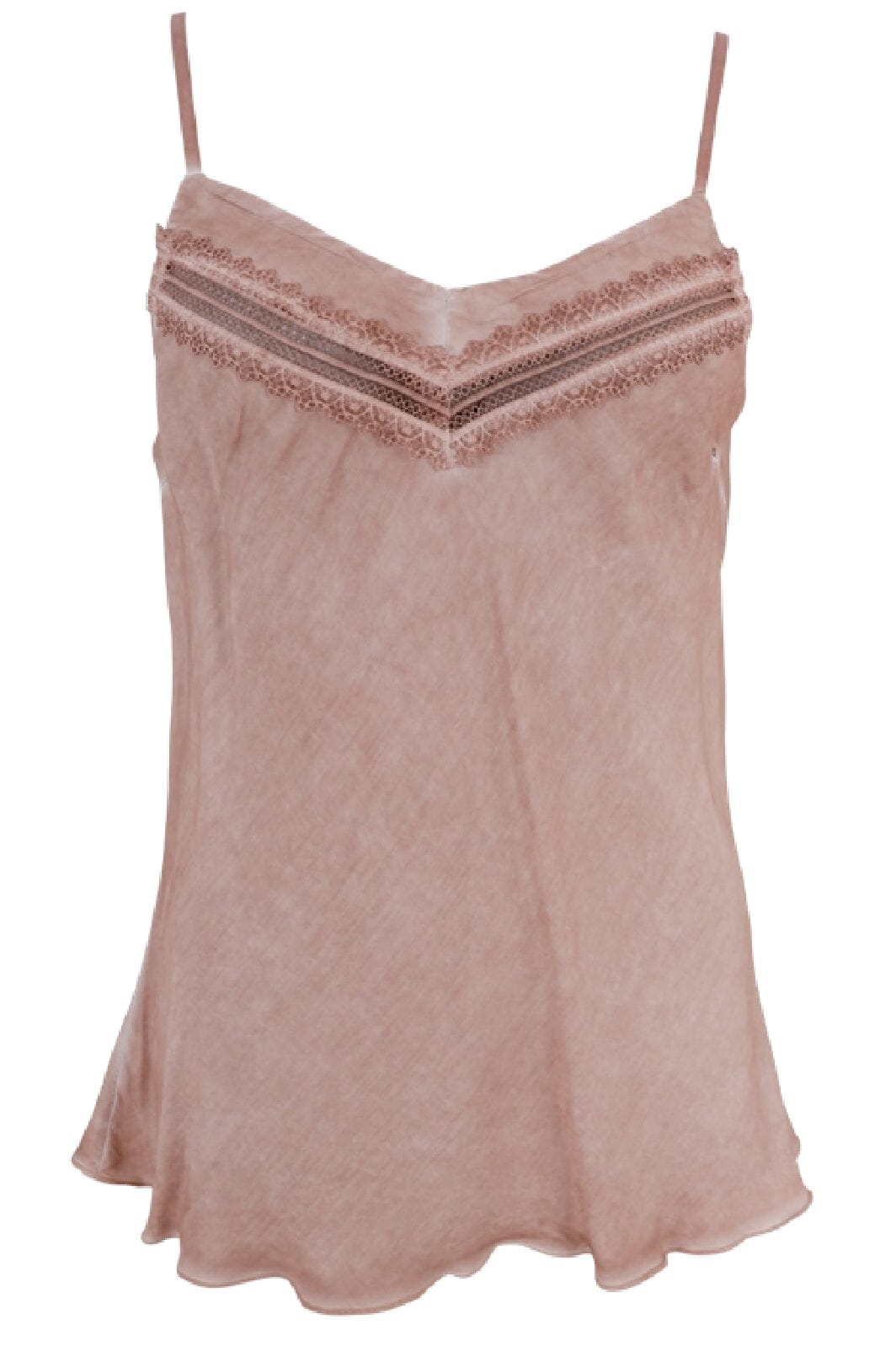 Black Colour - Bclou Satin Strap Top - Rose