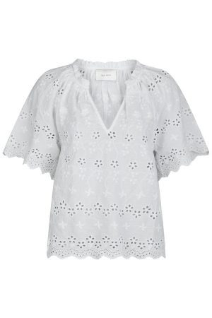 Forudbestilling - Neo Noir - Odet Embroidery Blouse 165172 - 120 - White Hot på udsalg