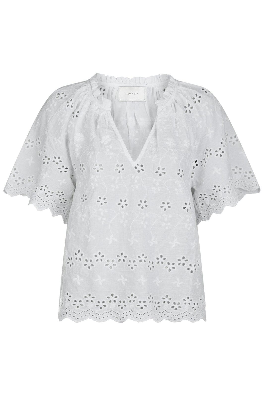 Forudbestilling - Neo Noir - Odet Embroidery Blouse 165172 - 120 - White Hot på udsalg
