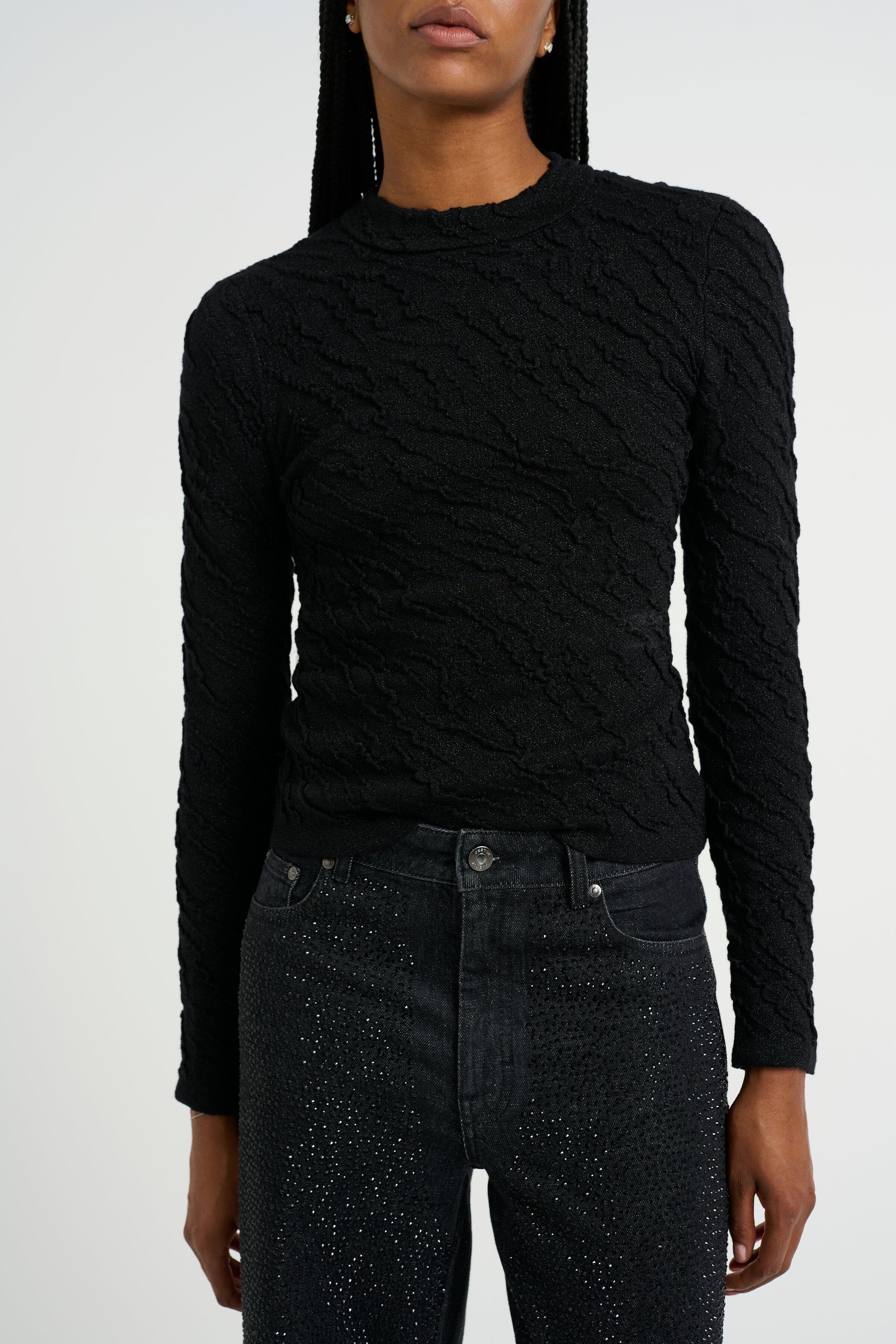 Gestuz - Pillagz Ls Blouse 10909590 - 106733 Black/Black Lurex Mode