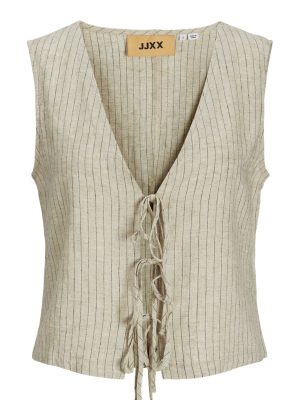 Jjxx - Jxbreeze Summer Sl Vest - 4652947 Feather Gray Pinstriped Rabat