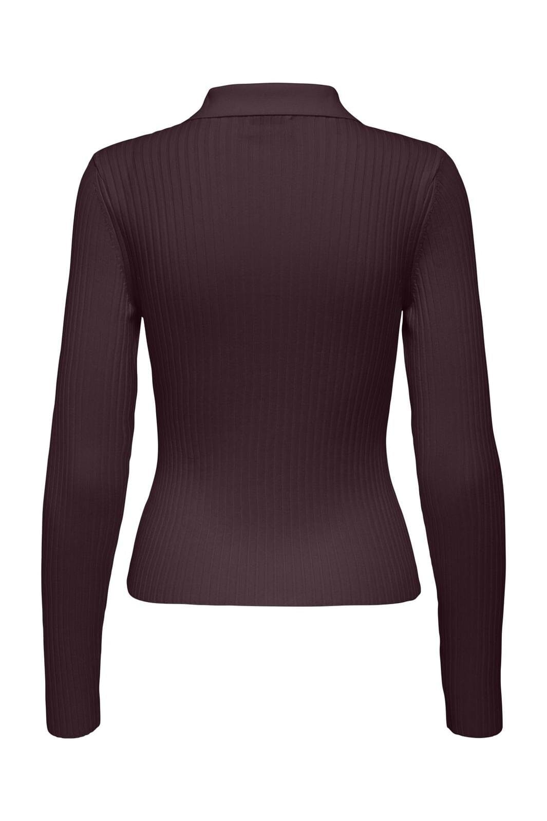 Only - Onlelisa L/S Rib Polo Knt - 4830988 Winetasting på udsalg