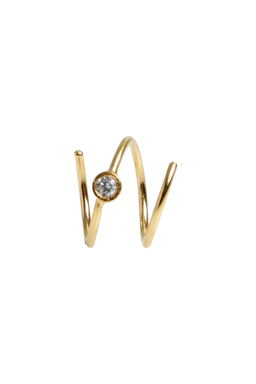 Stine A - Big Dot Curl Earring Left Goldenen - 1174-02-L