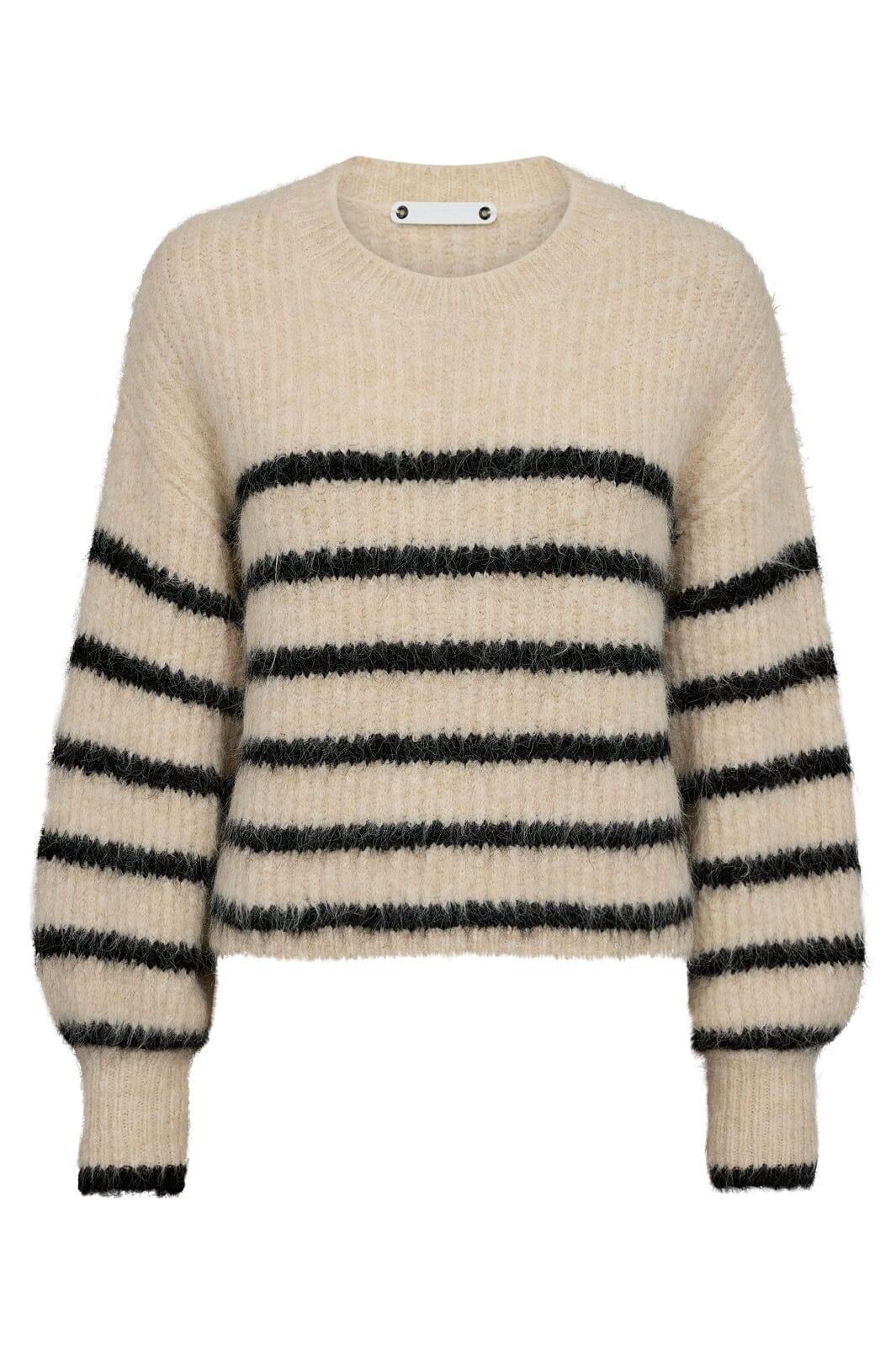 Co´couture - Coraliecc Crop Stripe O-Knit 32156 - 19996 Boneblack