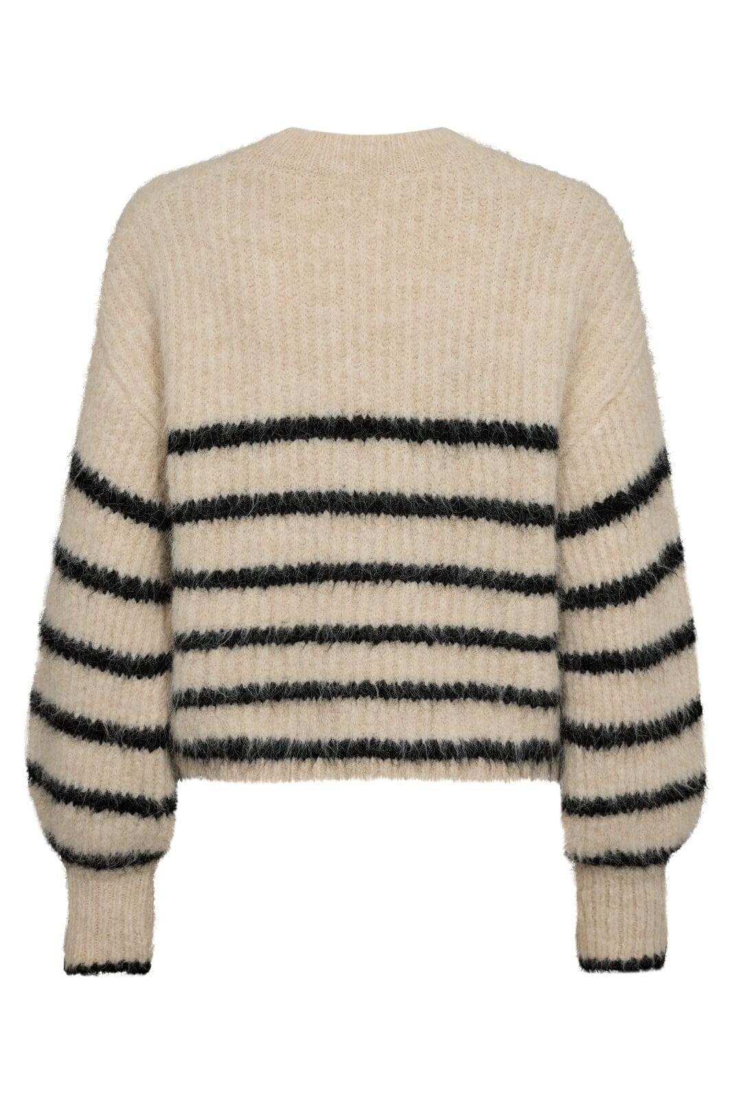 Co´couture - Coraliecc Crop Stripe O-Knit 32156 - 19996 Boneblack