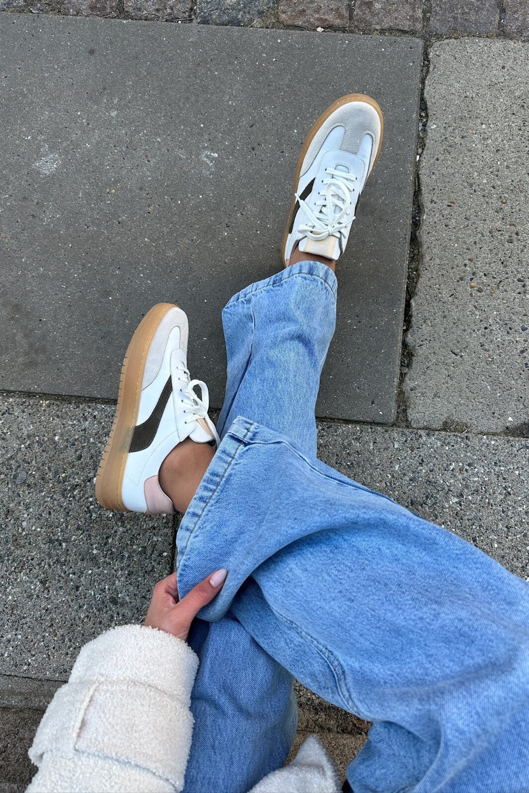 Copenhagen Shoes - The Power Sneak CS8612 - 0022 - White-Dk.Army-Peach