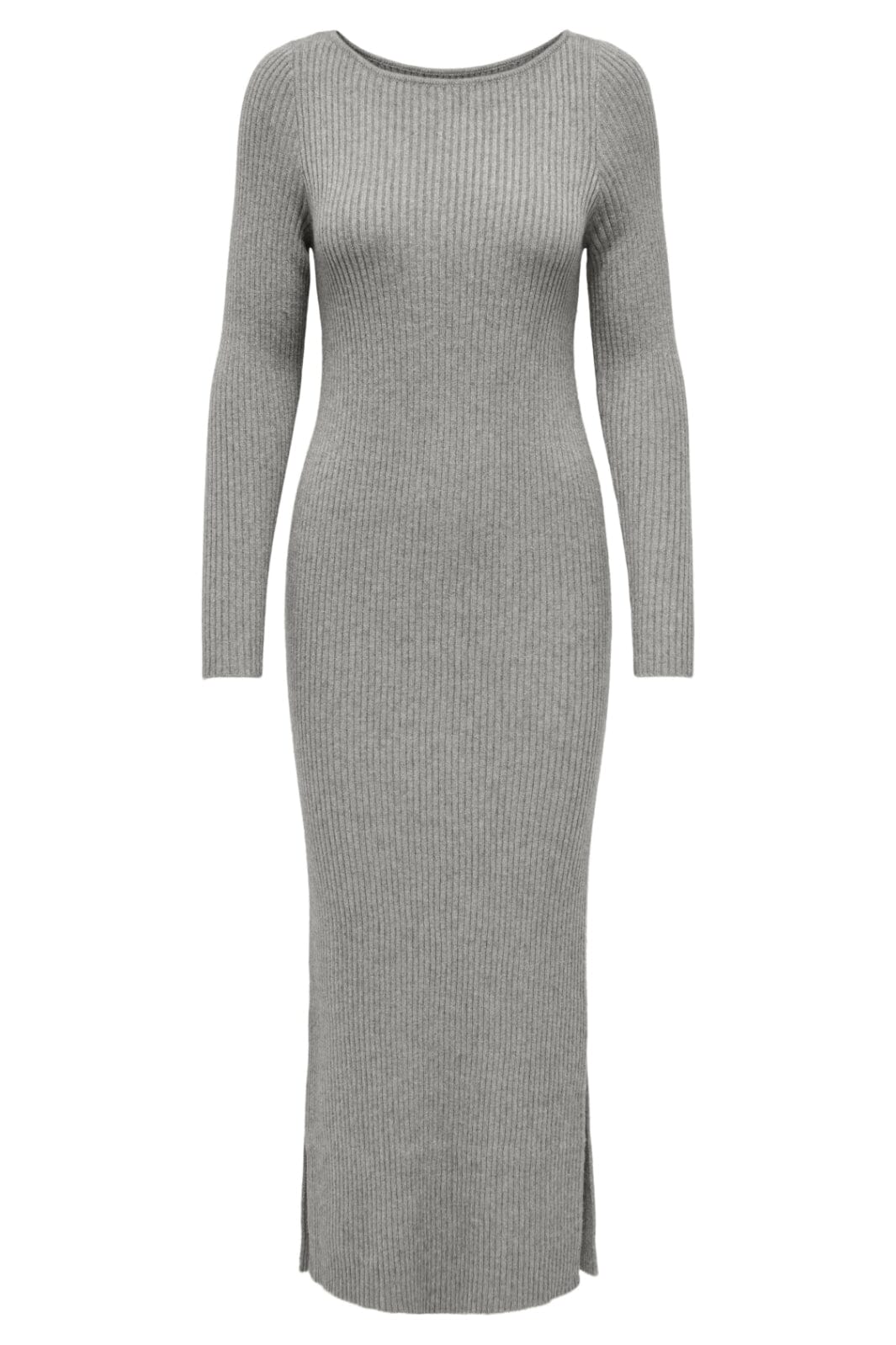 Only - Onlkatia Life Ls Maxi Boatn Dress Cc Knt - 4579620 Medium Grey Melange