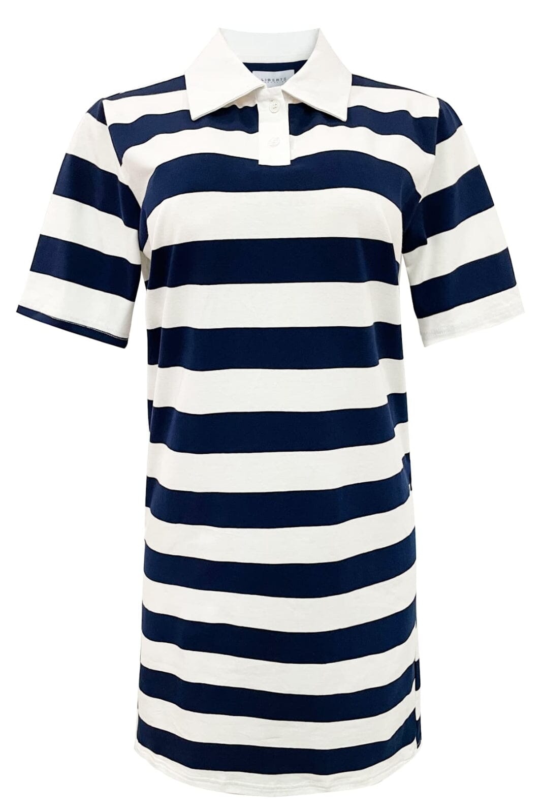 Forudbestilling - Liberte - Polo-Ss-Dress 22198 - Navy White Stripe