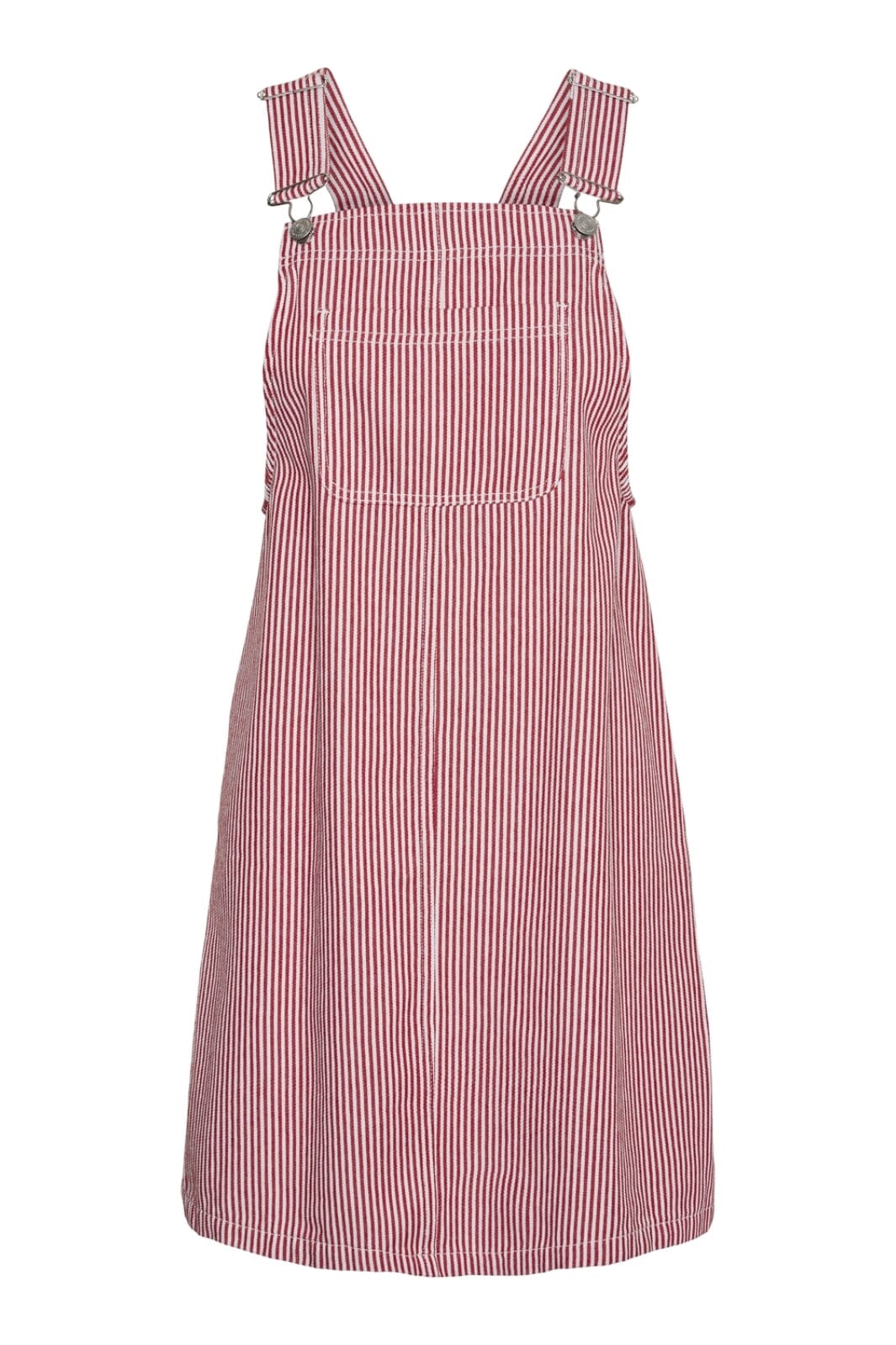 Forudbestilling - Pieces - Pcallo Dungaree Dress Fsy - 4464992 Salsa Cloud Dancer Stripes
