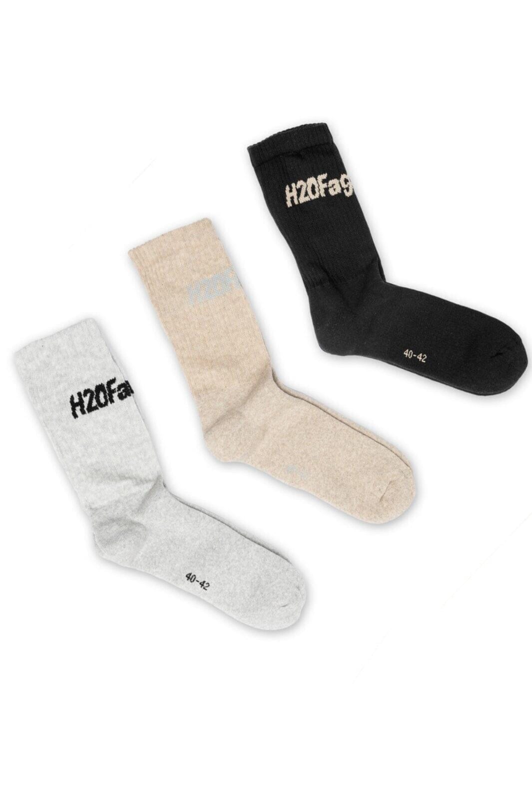 H2O Fagerholt - Suck Socks 3-Pack - 8935 Black/Beige/Grey på udsalg