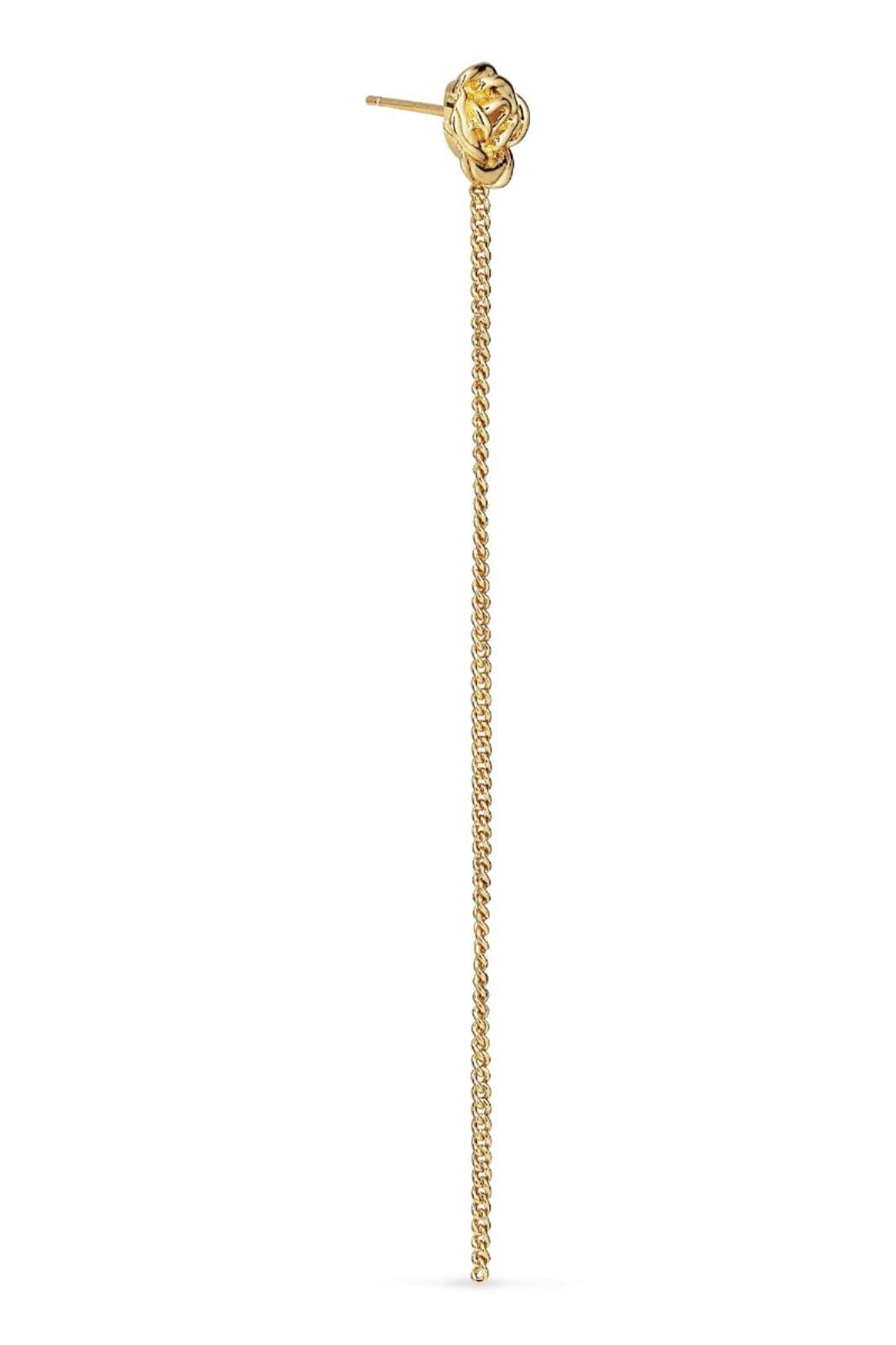 Jane Kønig - Rose Chain Stud - Forgyldt