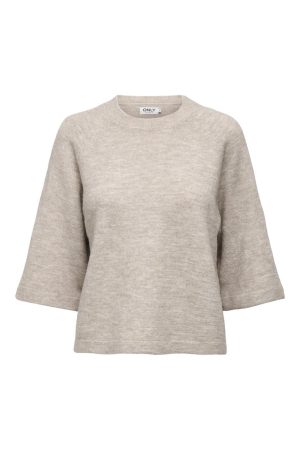 Only - Onlsimoni 3/4 Pullover Knt - 4602440 Pumice Stone Melange Rabat