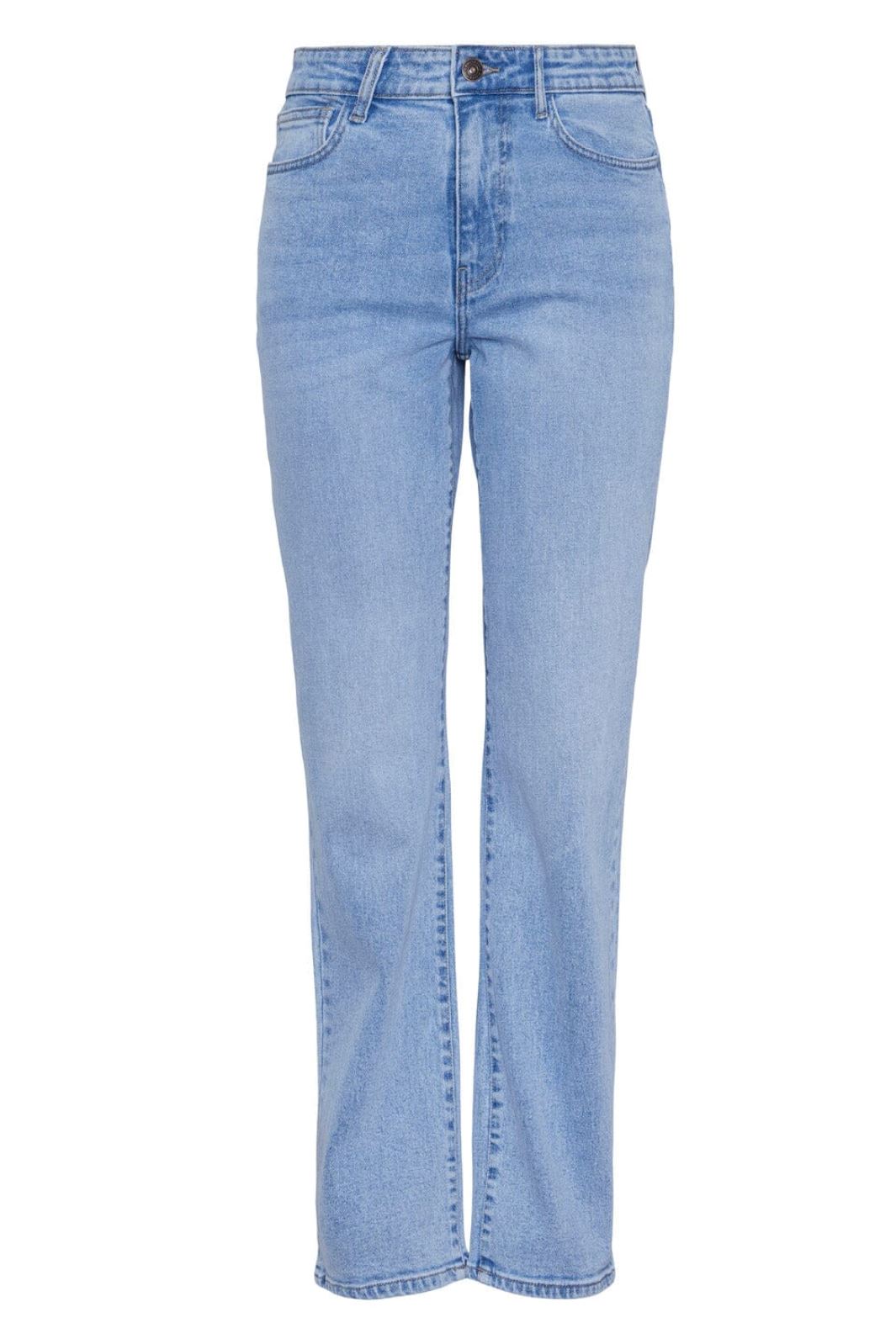 Pieces - Pckelly Straight Jeans Lb302 - 4438668 Light Blue Denim Hot på udsalg