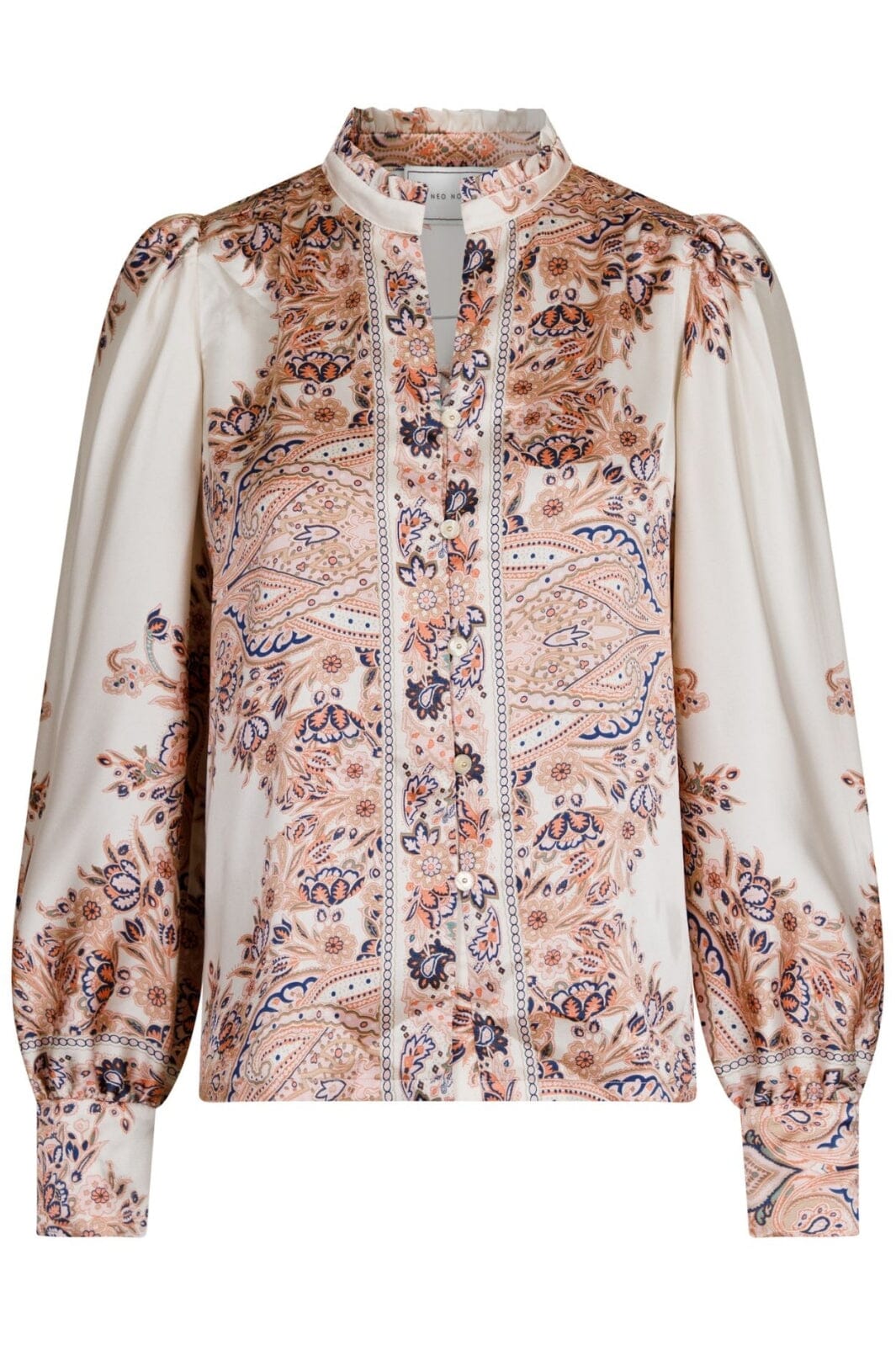 Neo Noir - Massima Paisley Border Blouse - Creme
