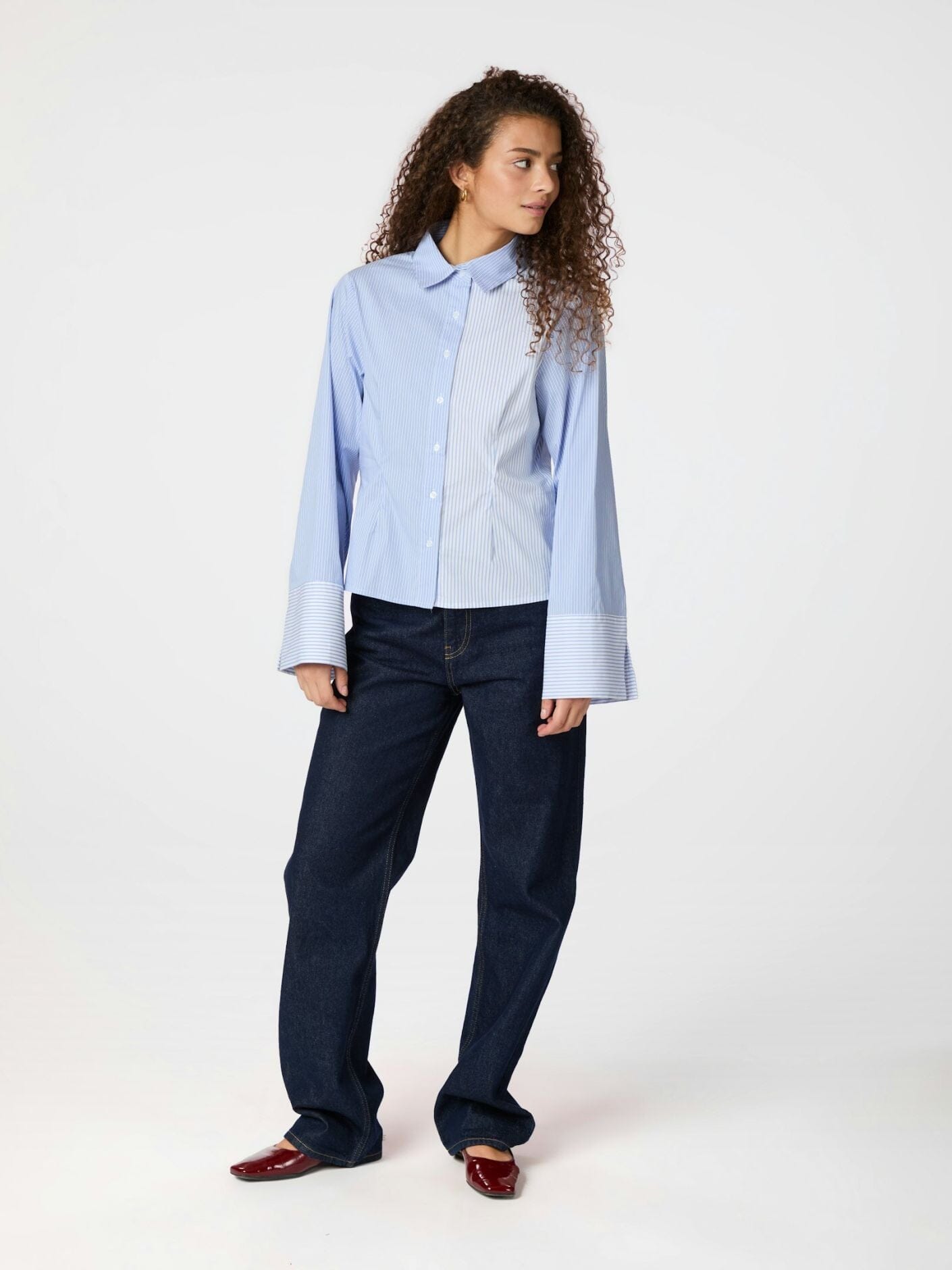 Neo Noir - Rosa Mix Stripe Shirt 164481 - 145 - Light Blue