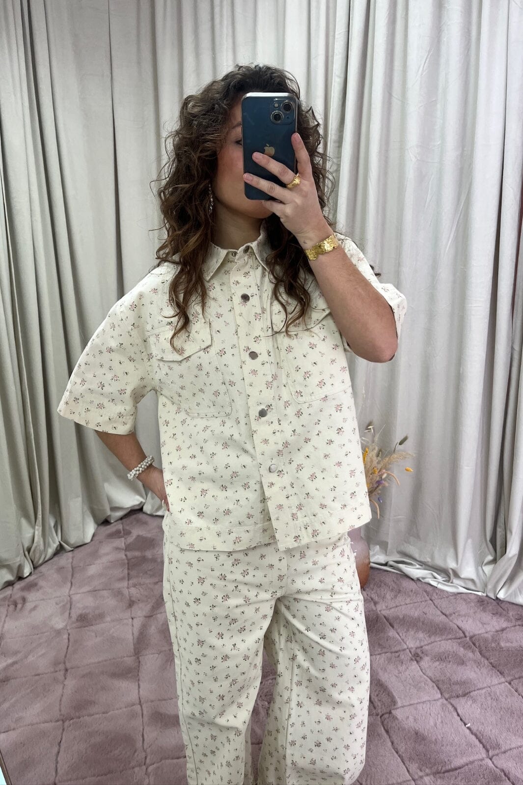 Neo Noir - Tiki Floral Denim Shirt 163485 - 121 - Off White
