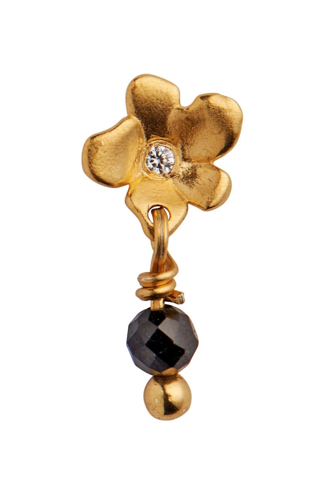 Stine A - Tres Petit Garden Flower Earring W. Black Spinel - 1315-02-S