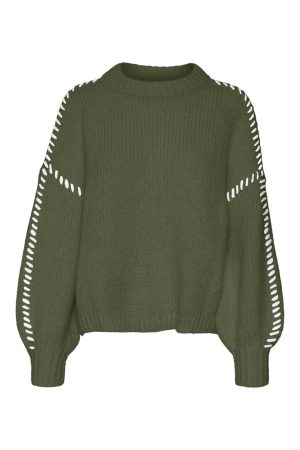 Vero Moda - Vmfeng Ls O-Neck Pullover Boo - 4598497 Cypress W. Birch Levere