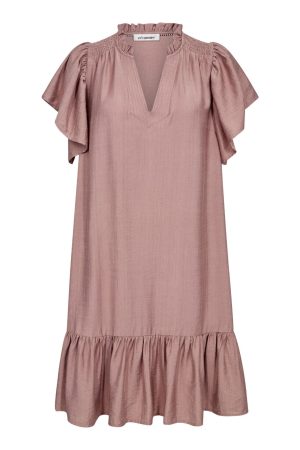 Forudbestilling - Co´Couture - Heracc Crop Ss Frill Dress 36479 - 103 - Old Rose