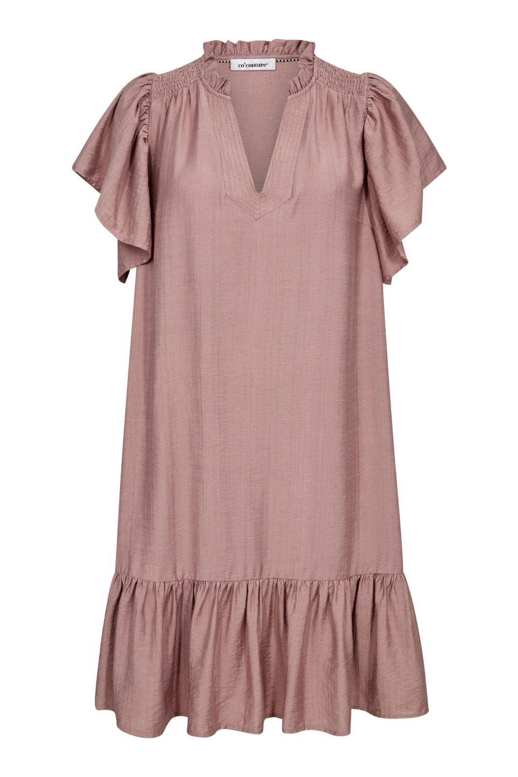 Forudbestilling - Co´Couture - Heracc Crop Ss Frill Dress 36479 - 103 - Old Rose