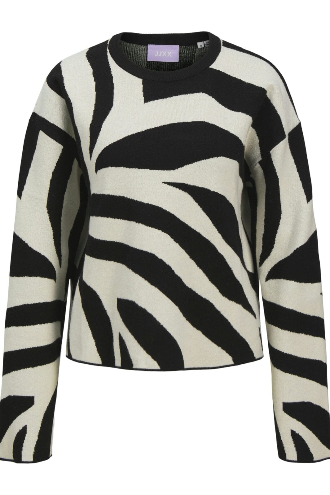Jjxx - Jxadira Crew Neck Knit 12276484 - 4755660 - Black /Zebra Hot på udsalg