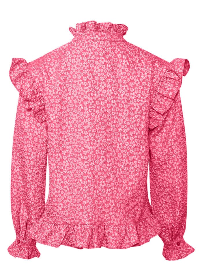 Noella - Reno Ruby Ruffle Blouse - 031 Bright Pink