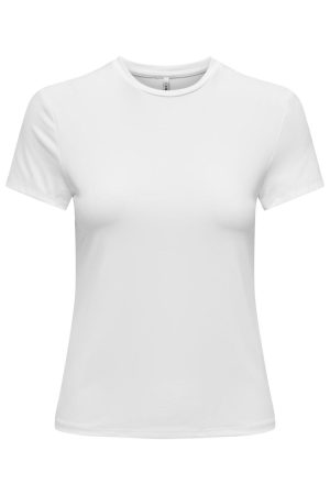 Only - Onlea S/S Top O Neck - 4595193 Bright White