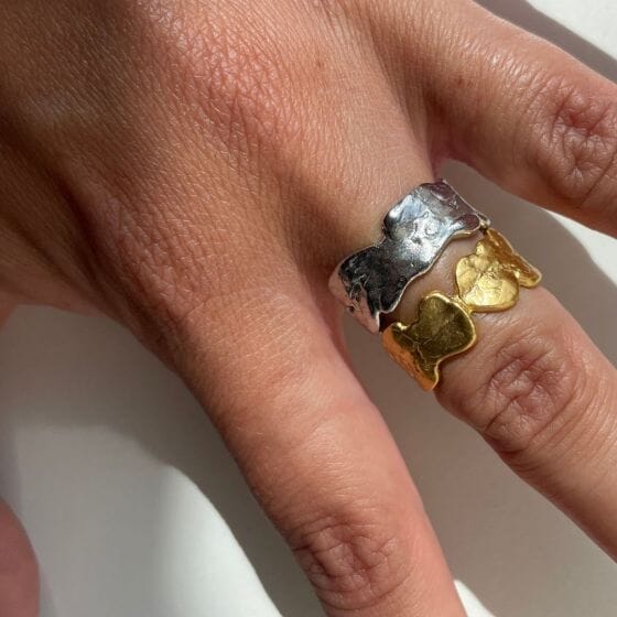 Stine A - Goldenen Splash Lava Ring - 4052-02-50