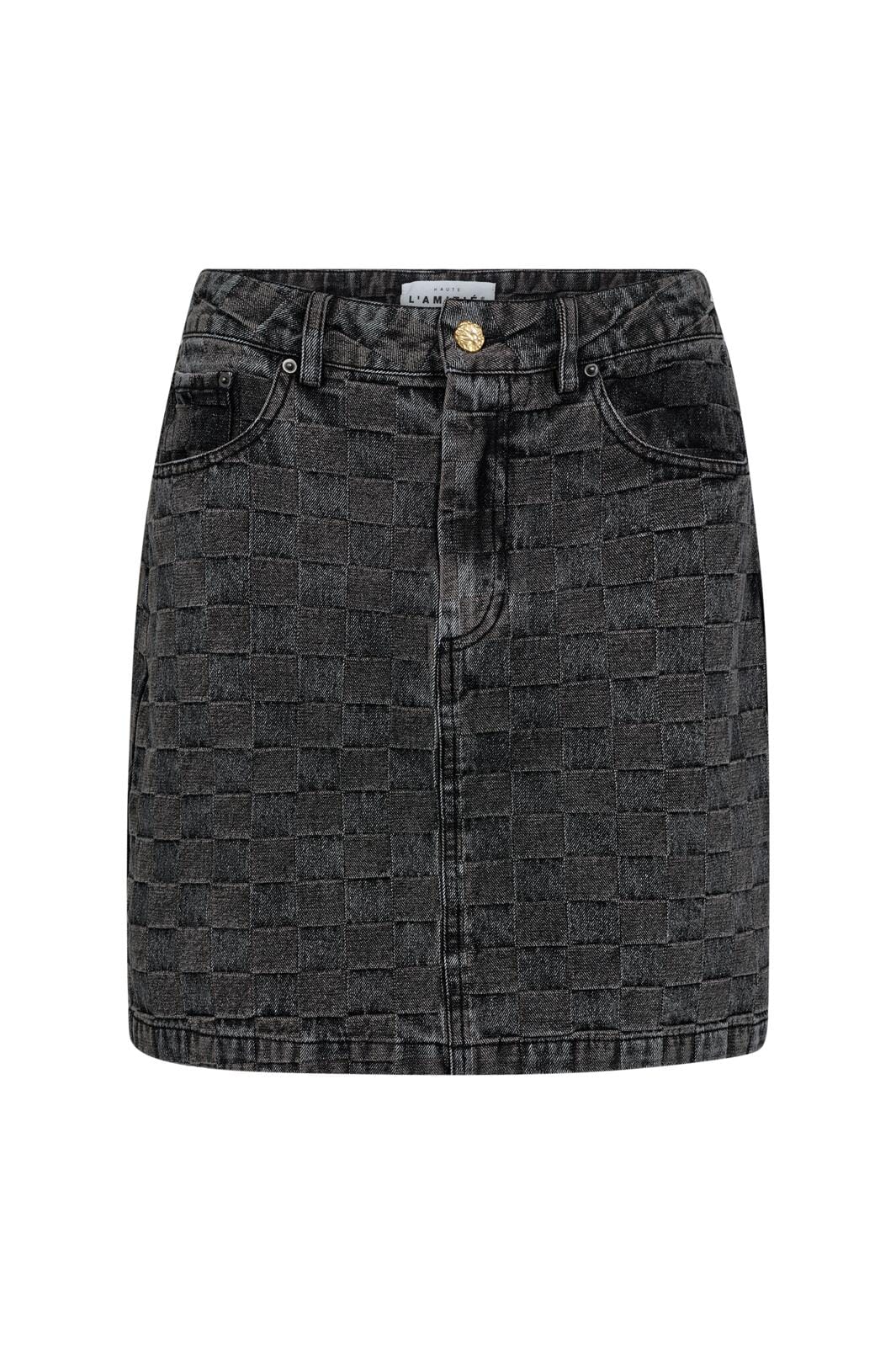 Forudbestilling - Haute L'Amitié - Square Denim Crop Skirt HL10054 - Black