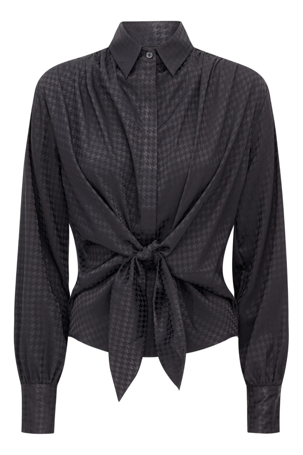 Karmamia - Lee Shirt - Navy Houndstooth Online nu