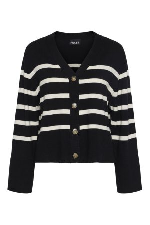 Pieces - Pcsia Ls Knit Cardigan - 4542826 Black White Online