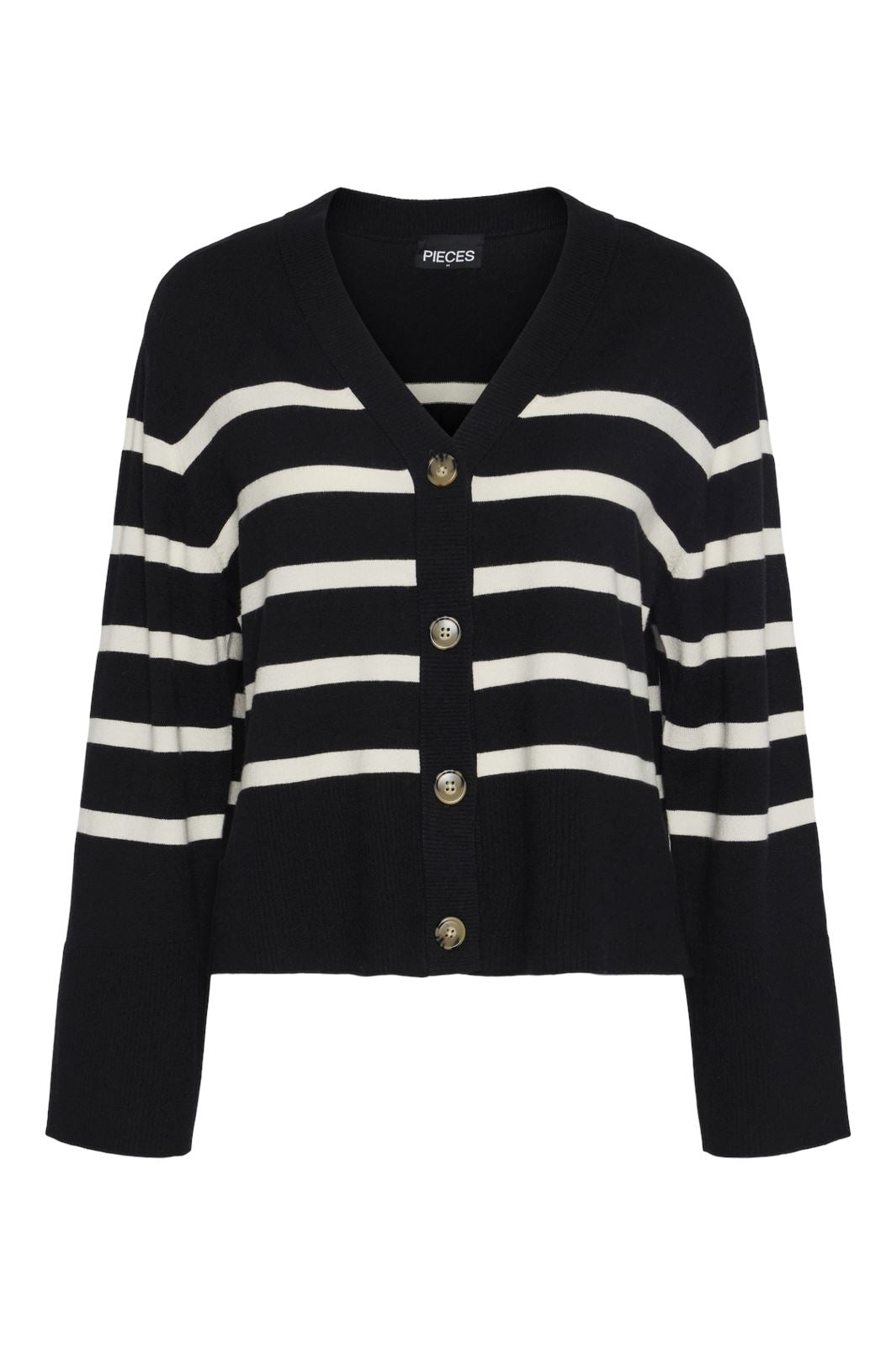 Pieces - Pcsia Ls Knit Cardigan - 4542826 Black White Online