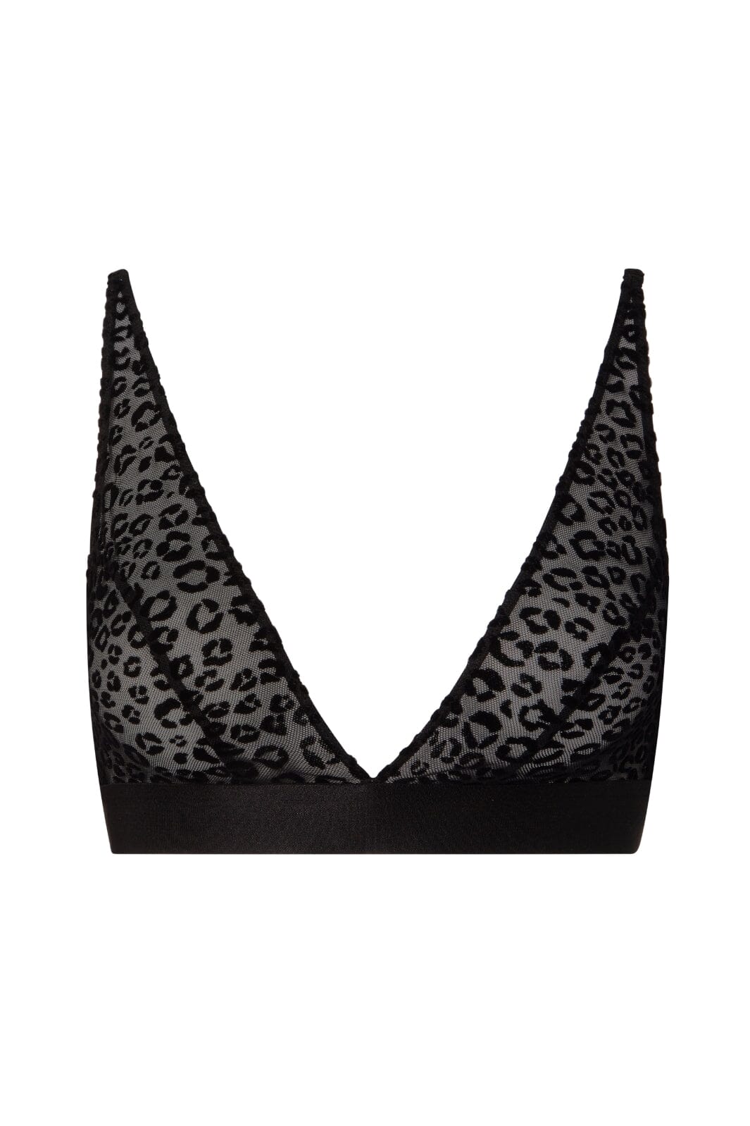 Understatement Underwear - Mesh Plunge Bralette - Black Leopard Online Hot Salg