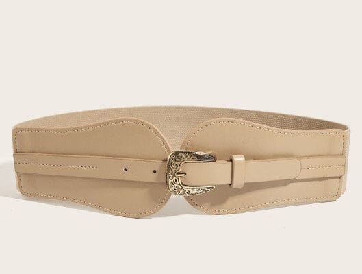 Anobel Copenhagen - Elastic Raffia Belt With Round Buckle LH5008 - Taupe