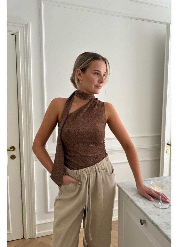 BYIC - Ellieic Top - bg Brown Glitter