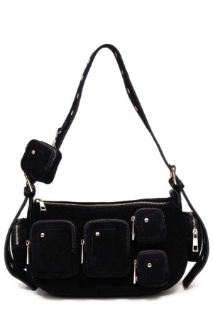 Núnoo - Alimakka Pocket Suede W. Gold - Black