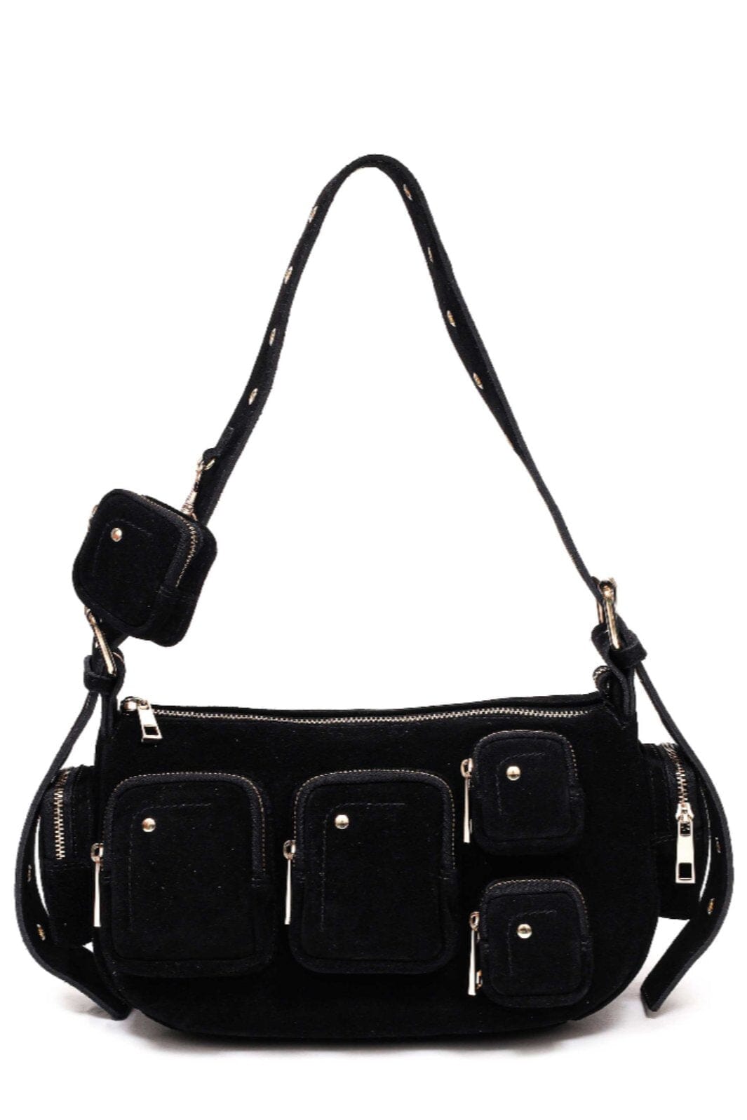 Núnoo - Alimakka Pocket Suede W. Gold - Black