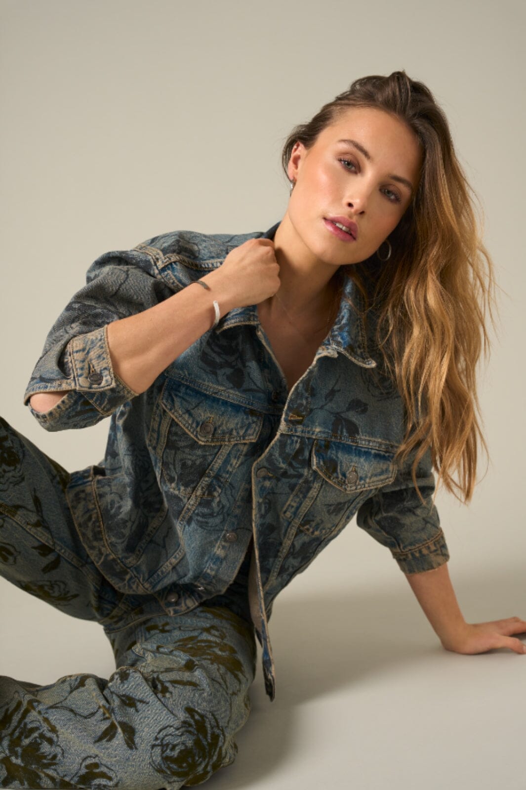 Only - Onlgianna Str Floral Belt Red Dot - 4730788 Medium Blue Denim