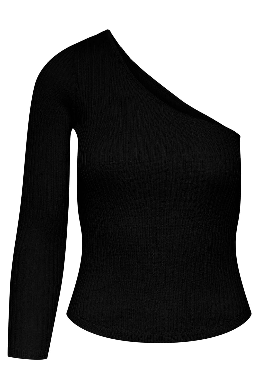 Pieces - Pcmandy One Shoulder Knit Top Dmo - Black Online salg