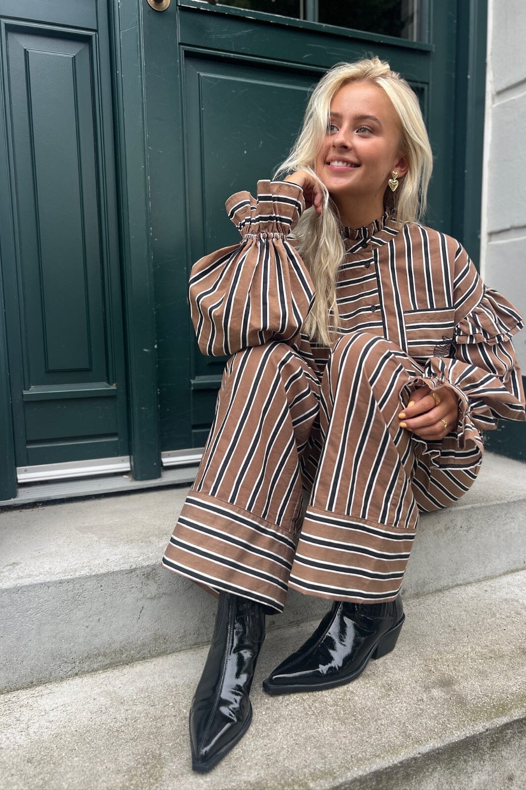 Stories From The Atelier By Copenhagen Shoes - When You Listen Pants - 0895 Coffee Stripe