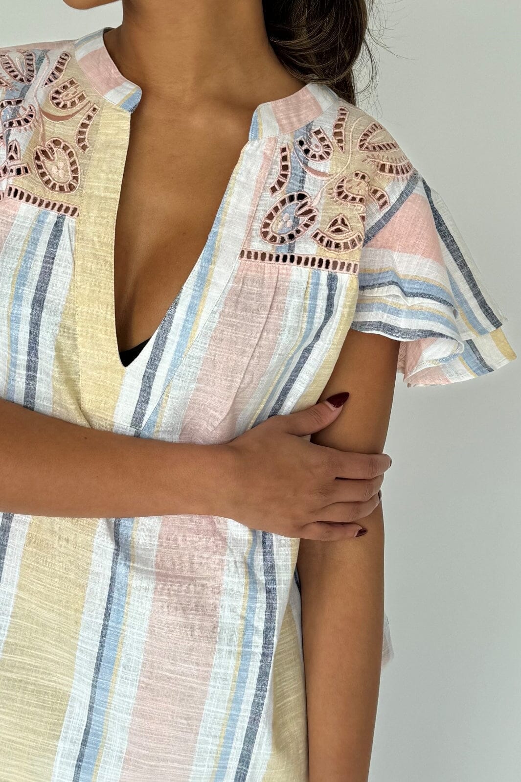 Forudbestilling - Continue - Christel Top 14912 - Yellow Stripe
