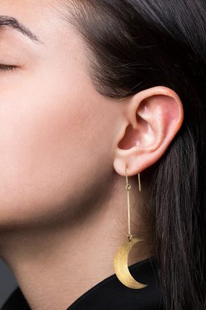 Jane Kønig - Half Moon Earring - Forgyldt