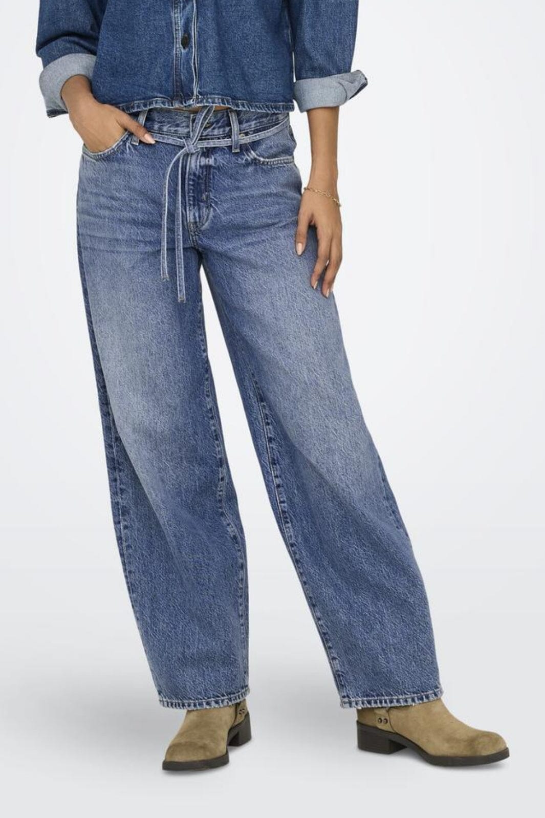 Only - Onlgianna Balloon Jeans Dot - 4526764 Medium Blue Denim