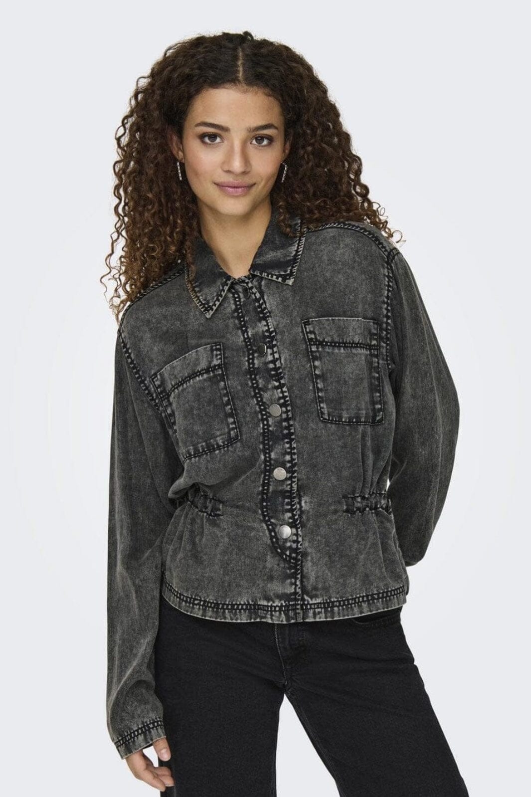 Only - Onlkenya Life Acid Wash Jacket Cc - 4649759 Black Acid Wash Rabat