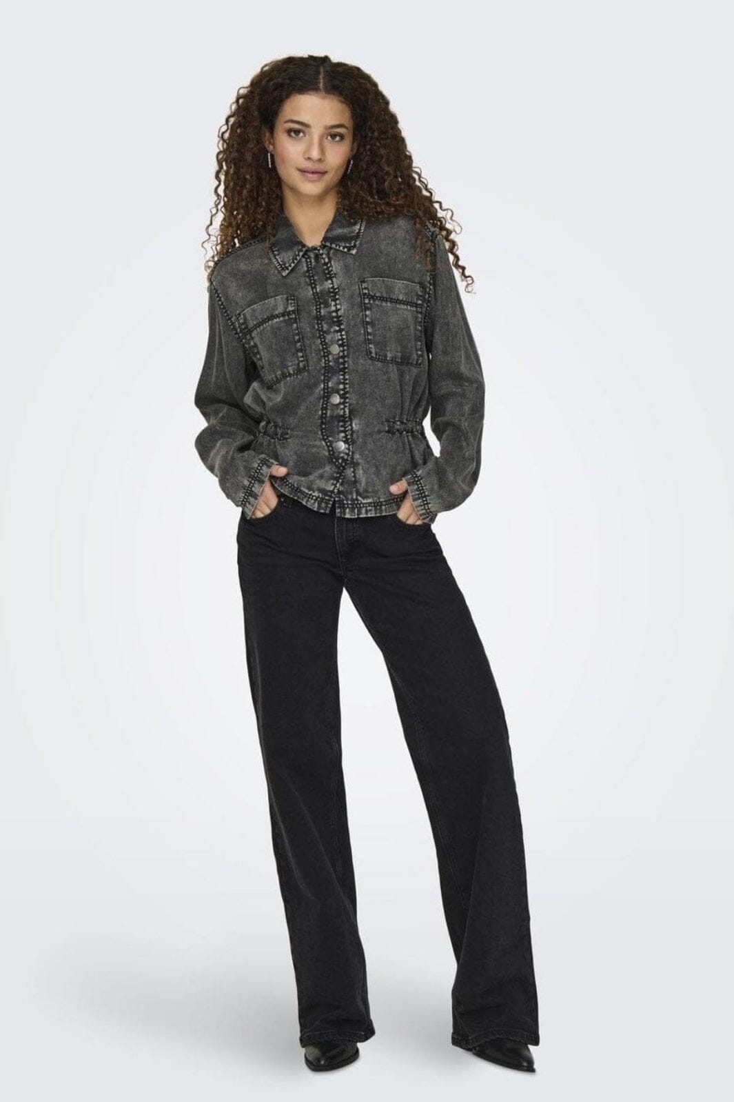 Only - Onlkenya Life Acid Wash Jacket Cc - 4649759 Black Acid Wash Rabat